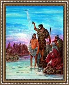 John Framed Prints - The Baptism of Jesus by John Lautermilch