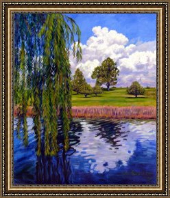 John Framed Prints - Weeping Willow - Brush Colorado by John Lautermilch