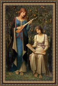 Song of The North Framed Prints - When Apples were Golden and Songs were Sweet but Summer had Passed Away by John Melhuish Strudwick