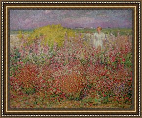 Mr And Mrs a Mosselman And Their Two Daughters Framed Paintings - Mrs Russell Amongst the Flowers at Belle Isle by John Peter Russell