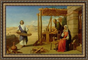 Herbert Framed Paintings - Our Saviour Subject to his Parents at Nazareth by John Rogers Herbert