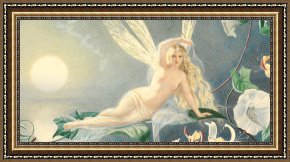 The Fairy Feller's Masterstroke Framed Prints - Fairy Resting On A Leaf by John Simmons