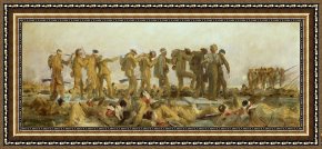 Oil Framed Prints - Gassed An Oil Study by John Singer Sargent