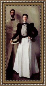 Mr And Mrs a Mosselman And Their Two Daughters Framed Paintings - Mr. And Mrs. Isaac Newton Phelps Stokes by John Singer Sargent