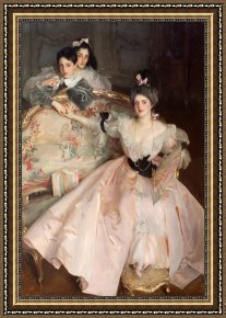 Mr And Mrs a Mosselman And Their Two Daughters Framed Paintings - Mrs Carl Meyer And Her Children by John Singer Sargent