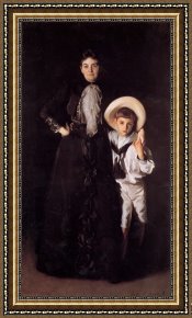 Mr And Mrs a Mosselman And Their Two Daughters Framed Paintings - Mrs. Edward L. Davis And Her Son Livingston by John Singer Sargent