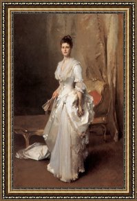 Mr And Mrs a Mosselman And Their Two Daughters Framed Paintings - Mrs. Henry White by John Singer Sargent