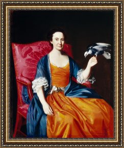 Mr And Mrs a Mosselman And Their Two Daughters Framed Paintings - Mrs. Benjamin Hallowell by John Singleton Copley