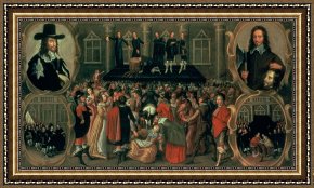 Charles Framed Prints - An Eyewitness Representation of the Execution of King Charles I by John Weesop