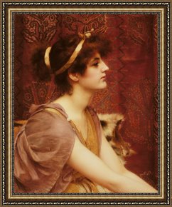 Beauty Framed Paintings - A Classical Beauty by John William Godward