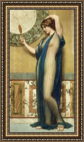 Reflections of Portofino Framed Prints - A Fair Reflection by John William Godward