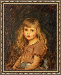 Portrait Framed Prints - Portrait of a Girl by John William Waterhouse