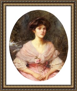 Mr And Mrs a Mosselman And Their Two Daughters Framed Paintings - Portrait of Mrs Alex Puleston Henderson by John William Waterhouse