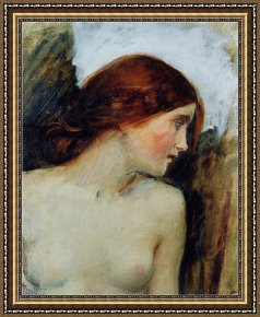 Oil Framed Prints - Study for The Head of Echo c.1903 Oil on Canvas See 55607 by John William Waterhouse