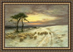 Joseph Framed Prints - Sheep in the Snow by Joseph Farquharson