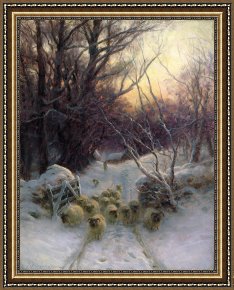 Joseph Framed Prints - The Sun had closed the Winter Day by Joseph Farquharson