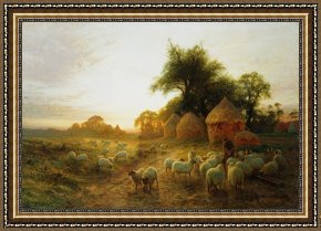 Field of Yellow Irises at Giverny Framed Paintings - Yon Yellow Sunset Dying in the West by Joseph Farquharson