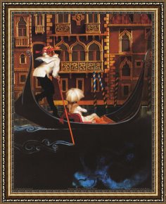 Il Mercato Galleggiante a Venezia Framed Paintings - Sul Grande Canal Venezia by Juarez Machado