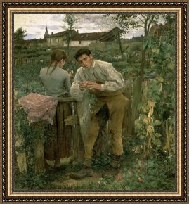 Jules Framed Prints - Rural Love by Jules Bastien Lepage