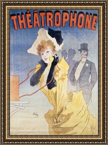 Jules Framed Prints - Poster Advertising the Theatrophone by Jules Cheret