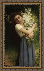 Jules Framed Prints - The Flower Girl by Jules Cyrille Cave