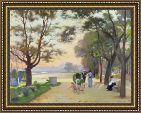 Jules Framed Prints - Cours la Reine Paris by Jules Ernest Renoux