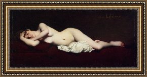 Lefebvre Framed Prints - A Reclining Nude by Jules Joseph Lefebvre