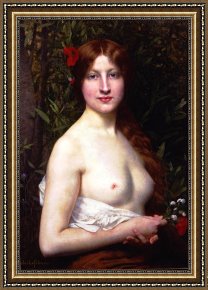 Lefebvre Framed Prints - Fleurs Des Champs by Jules Joseph Lefebvre