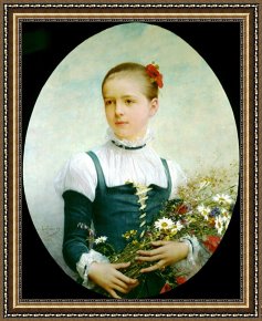 Lefebvre Framed Prints - Portrait of Edna Barger of Connecticut by Jules Joseph Lefebvre