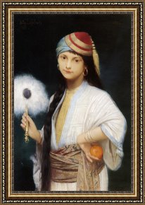 Lefebvre Framed Prints - The Feathered Fan by Jules Joseph Lefebvre