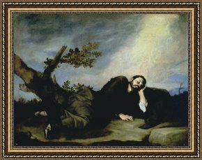 The Drummer Boy's Dream Framed Paintings - Jacobs Dream by Jusepe de Ribera