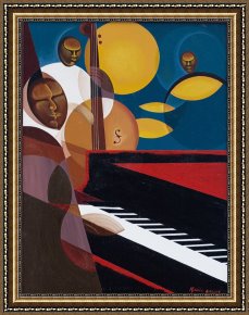 Jazz Unit Framed Prints - Cobalt Jazz by Kaaria Mucherera