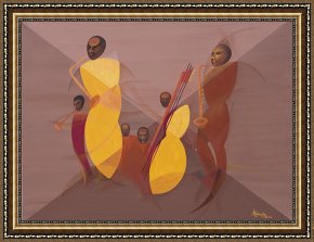 Jazz Unit Framed Prints - Mango Jazz by Kaaria Mucherera