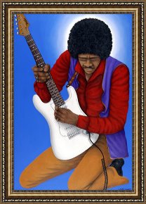 Performer Framed Prints - Jimi Hendrix by Larry Smart