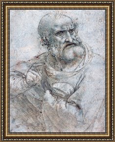 The Last Supper Framed Prints - Study For Last Supper Drawing by Leonardo da Vinci