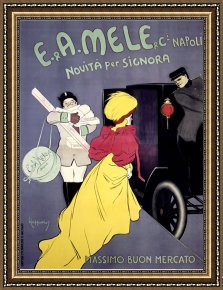 Il Mercato Galleggiante a Venezia Framed Paintings - Massimo Buon Mercato by Leonetto Cappiello
