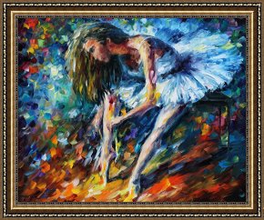 Leonid Afremov Framed Paintings - Ballerina by Leonid Afremov