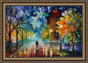 Cold Framed Paintings - Freshness Of Cold by Leonid Afremov
