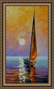 The Green Sail Framed Prints - Gold Sail by Leonid Afremov