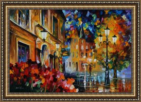 Leonid Afremov Framed Paintings - Lucky Night by Leonid Afremov