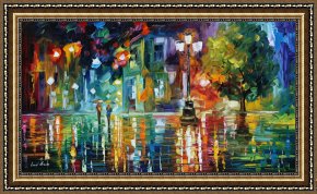 Leonid Afremov Framed Paintings - Mild Storm by Leonid Afremov