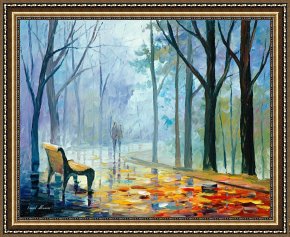 Misty Framed Prints - Misty Alley by Leonid Afremov