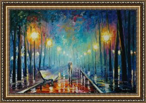 Misty Framed Prints - Misty Park by Leonid Afremov