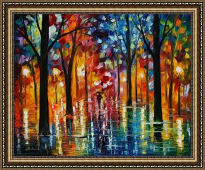 Leonid Afremov Framed Paintings - Rain Of Fire by Leonid Afremov