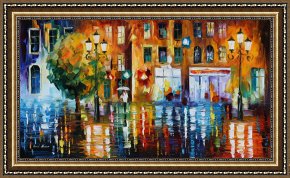City by The Bay Framed Paintings - Rainy City by Leonid Afremov