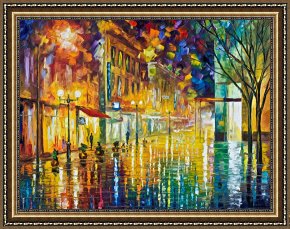 Leonid Afremov Framed Paintings - Scent Of Rain High Resolution by Leonid Afremov
