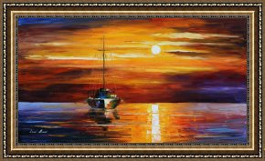 Leonid Afremov Framed Paintings - Sea Shadows by Leonid Afremov