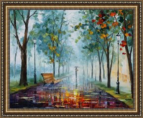 Leonid Afremov Framed Paintings - Silver Fog by Leonid Afremov