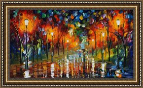 Leonid Afremov Framed Paintings - The Scent Of The Rain by Leonid Afremov