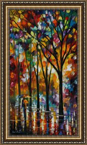 Leonid Afremov Framed Paintings - The Spectrum Of The Rain by Leonid Afremov